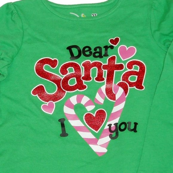 2T Christmas Tee Fleece Pants Girls Holiday Outfit - Picture 4 of 12